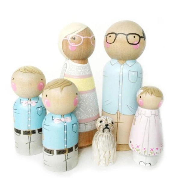 13 Parça Dekoratif Peg Aile Boyama Seti - 4