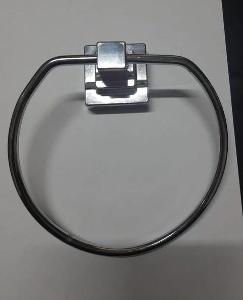 Piramit Yapışkanlı Yuvarlak Havluluk - Metal Havlu Askısı - 3