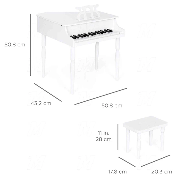 Çocuk için Ahşap Piyano BP30BK - Resim 3
