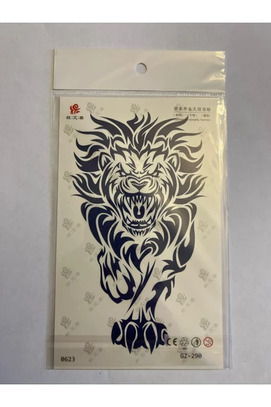 Aslan Kanat 3 Hafta Kalıcı 4 Adet Birden Yapıştırma Geçici Dövme Yarı Kalıcı Dövmeler - 2