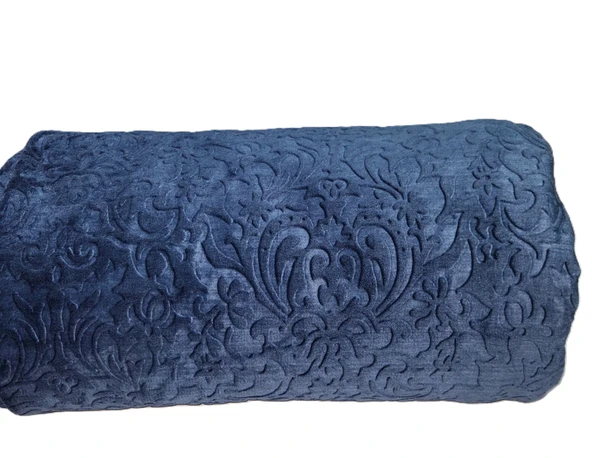 APRİCİTAS BATTANİYE ÇİFT KİŞİLİK EMBOSS LACİVERT - Resim 3