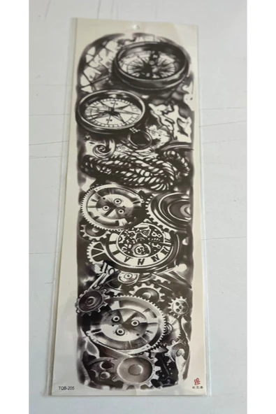 1 Hafta kalıcı 4 Adet Birden Tam Kol Bacak Kaplama 46 cm Geçici Dövme Seti - Resim 3