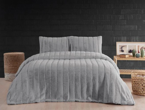 MERİNOS LUXE BATTANİYE SETİ STRİPE SİLVER - Resim 2