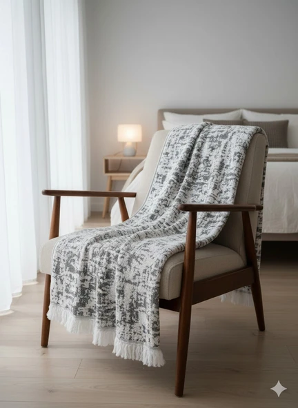 CYL ÇİFT KİŞİLİK ŞÖNİL BATTANİYE ANTRASİT - Resim 3