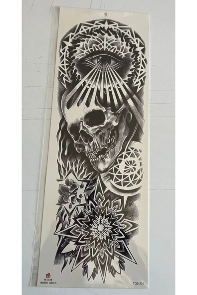 1 Hafta kalıcı 4 Adet Birden Tam Kol Bacak Kaplama 46 cm Geçici Dövme Seti - Resim 3