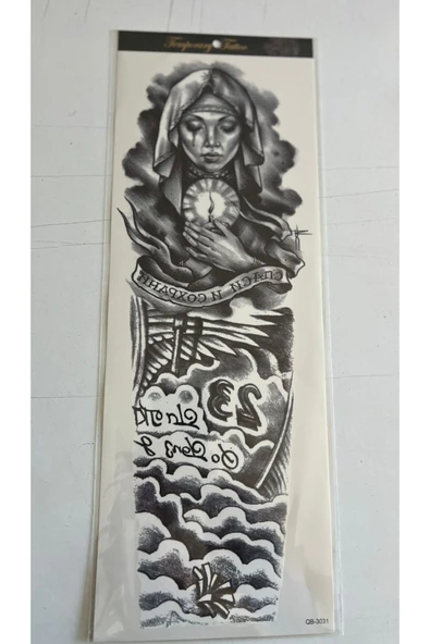 1 Hafta kalıcı 4 Adet Birden Tam Kol Bacak Kaplama 46 cm Geçici Dövme Seti - Resim 2