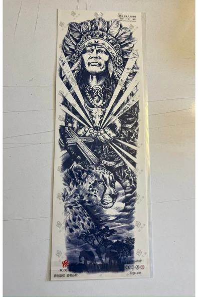 Kaplan Gemi 3 Hafta Kalıcı 2 Adet Birden Tam Kol Bacak Geçici Dövme 46 cm - Resim 3