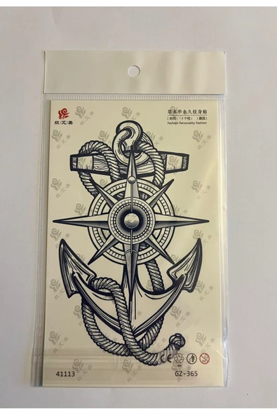 Ok Çapa 3 Hafta Kalıcı 4 Adet Birden Yapıştırma Geçici Dövme Yarı Kalıcı Dövmeler - Resim 3