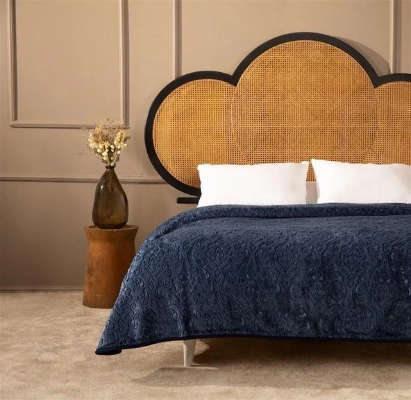 APRİCİTAS BATTANİYE ÇİFT KİŞİLİK EMBOSS LACİVERT ürün görseli