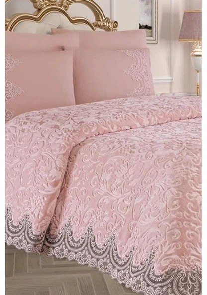 ÇİFT KİŞİLİK GÜPÜRLÜ BATTANİYE SETİ ADRİANA PUDRA - Resim 2