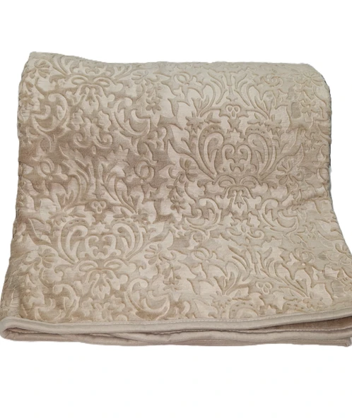 ELEGANT EMBOSS ÇİFT KİŞİLİK İSPANYOL BATTANİYE BEJ - 2