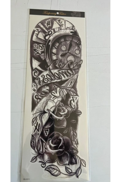 1 Hafta kalıcı 4 Adet Birden Tam Kol Bacak Kaplama 46 cm Geçici Dövme Seti - 2