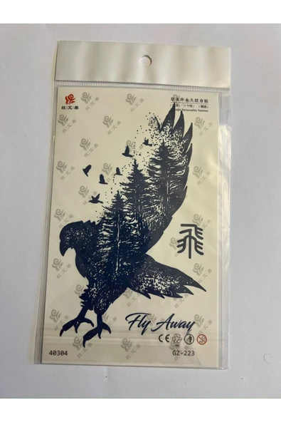 Viking Kartal 3 Hafta Kalıcı 4 Adet Birden Yapıştırma Geçici Dövme Yarı Kalıcı Dövmeler - Resim 3