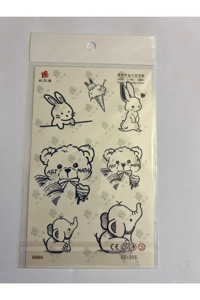 Miniler 3 Hafta Kalıcı 4 Adet Birden Yapıştırma Geçici Dövme Yarı Kalıcı Dövmeler - Resim 2