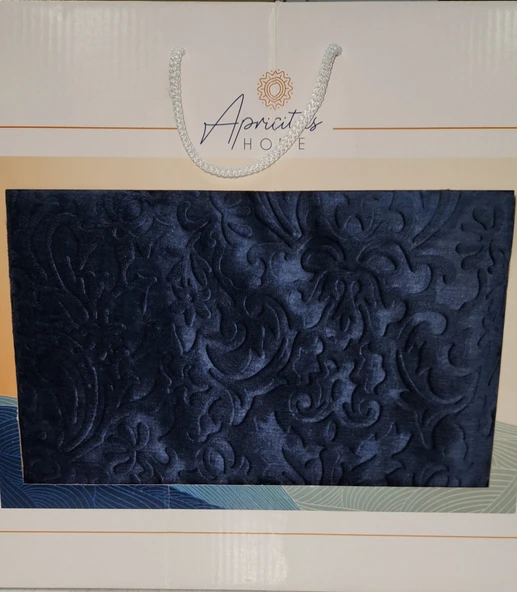 APRİCİTAS BATTANİYE ÇİFT KİŞİLİK EMBOSS LACİVERT - Resim 6