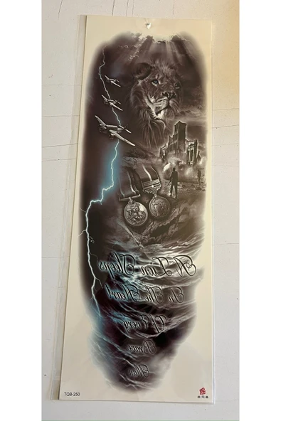 1 Hafta kalıcı 4 Adet Birden Tam Kol Bacak Kaplama 46 cm Geçici Dövme Seti - Resim 3