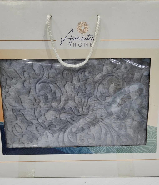 ELEGANT BATTANİYE EMBOSS ÇİFT KİŞİLİK GRİ - Resim 3