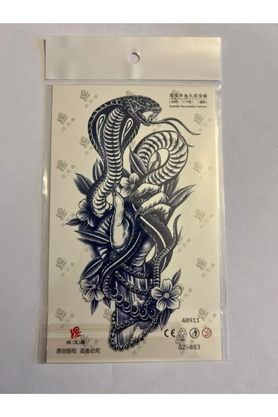 Aslan Kurt 3 Hafta Kalıcı 4 Adet Birden Yapıştırma Geçici Dövme Yarı Kalıcı Dövmeler - Resim 3