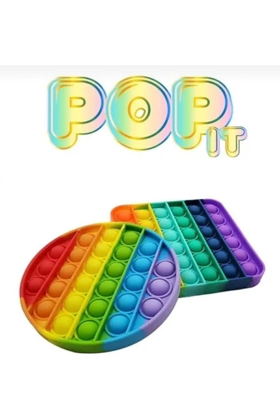Popit Gökkuşağı Renkli Duyusal Stres Oyuncağı Pop It !
