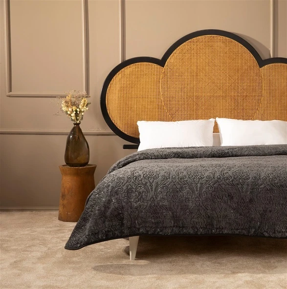ELEGANT EMBOSS ÇİFT KİŞİLİK İSPANYOL BATTANİYE ANTRASİT - 4