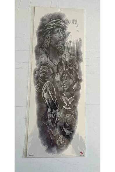 1 Hafta kalıcı 4 Adet Birden Tam Kol Bacak Kaplama 46 cm Geçici Dövme Seti - Resim 2