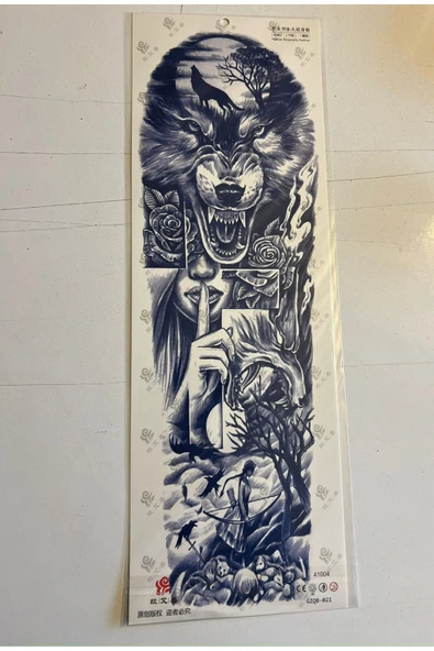 Kurt Koç 3 Hafta Kalıcı 2 Adet Birden Tam Kol Bacak Geçici Dövme 46 cm - Resim 3