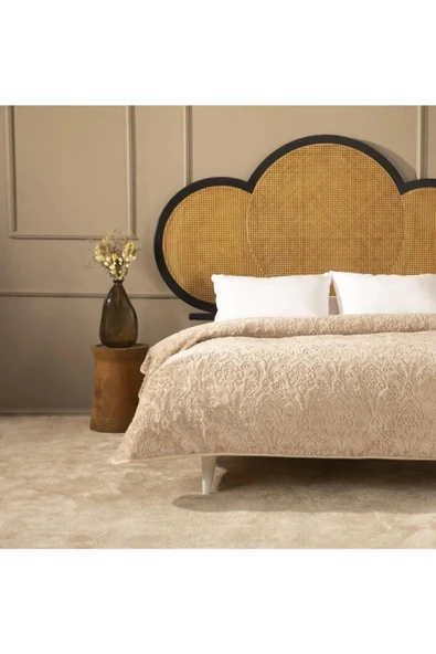 APRİCİTAS BATTANİYE EMBOSS ÇİFT KİŞİLİK BEJ - Resim 6