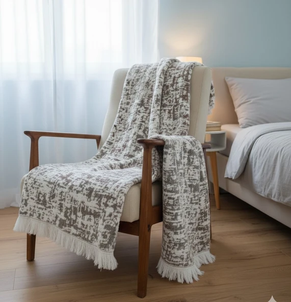 CYL ÇİFT KİŞİLİK ŞÖNİL BATTANİYE GRİ ürün görseli