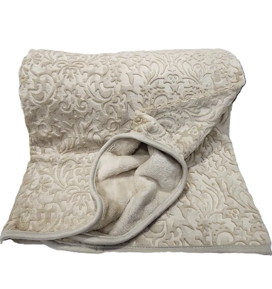 APRİCİTAS BATTANİYE EMBOSS ÇİFT KİŞİLİK BEJ - Resim 2