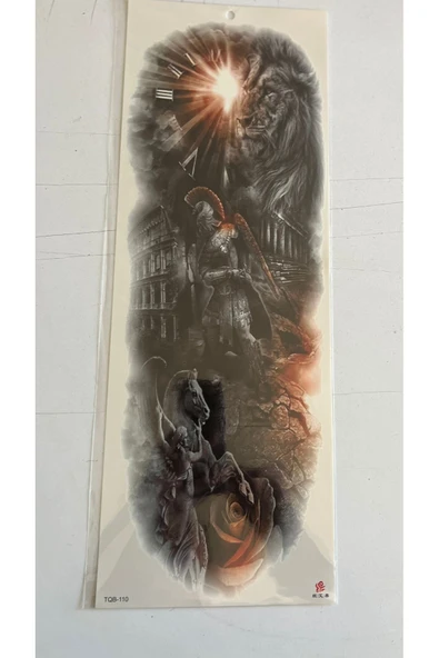 1 Hafta kalıcı 4 Adet Birden Tam Kol Bacak Kaplama 46 cm Geçici Dövme Seti - Resim 3