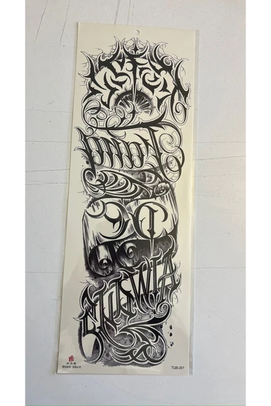 1 Hafta kalıcı 4 Adet Birden Tam Kol Bacak Kaplama 46 cm Geçici Dövme Seti - 2