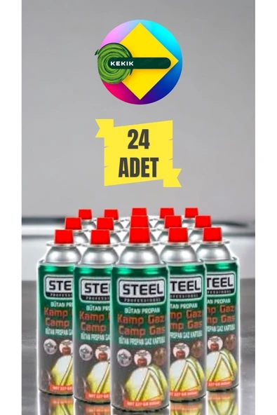 KEKİKDÜKKAN 24'Lü STEEL Kamp Ocak Gazı Kartuşu 227 Gram - 3