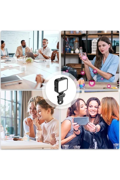 ASFAL Telefon ve Laptop Uyumlu Selfie Işığı 3 Renkli  Vlog, Canlı Yayın ve Video İçin Mini Led Işık - Resim 5