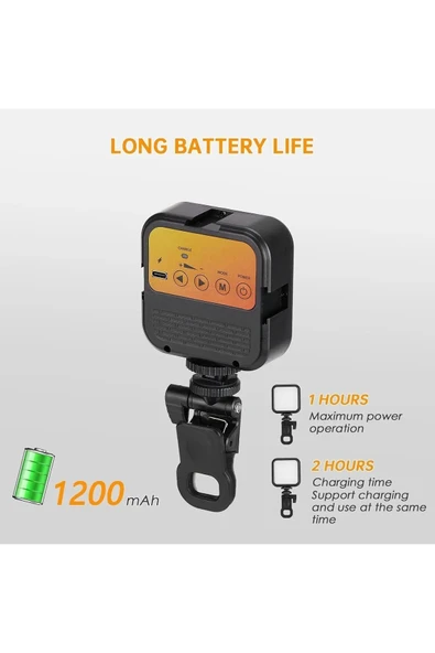 ASFAL Telefon ve Laptop Uyumlu Selfie Işığı 3 Renkli  Vlog, Canlı Yayın ve Video İçin Mini Led Işık - Resim 6