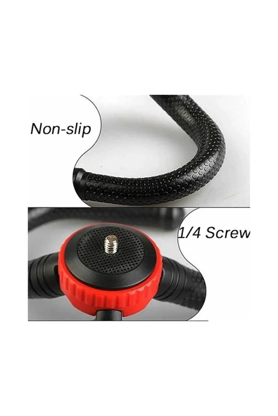 ASFAL Bluetooth Kumandalı Esnek Tripod Masaüstü Katlanabilir Flexible Ahtapot Tripod Telefon Tutuculu - Resim 4