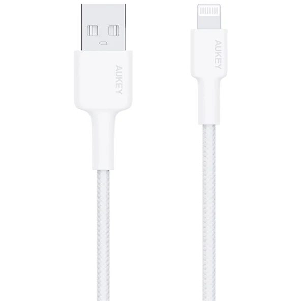 AUKEY CB-BAL7-WH NAYLON ÖRGÜLÜ USB-A LIGHTNING KABLOSU 0.9MT
