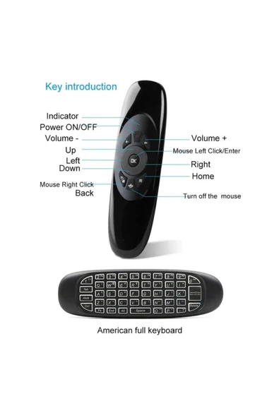 ASFAL Android Akıllı TV, Tablet, Bilgisayar Uyumlu Uzaktan Kumandalı Klavye Kablosuz Mini Klavye - 4