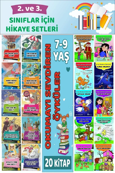 2.ve 3.Sınıflar İçin Okuma Alışkanlığı Kazandıran Mükemmel 20 li  Hikaye Seti 2 ürün görseli 1