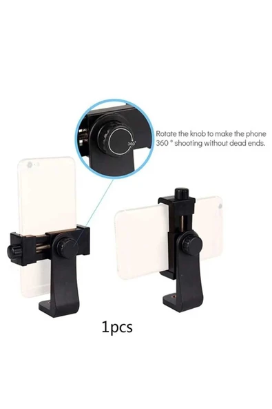 ASFAL Tripod ve Monopod İçin Telefon Bağlantı Aparatı Cep Telefonu Klipsi Tutucu Yatay ve Dikey Kullanılır - 5