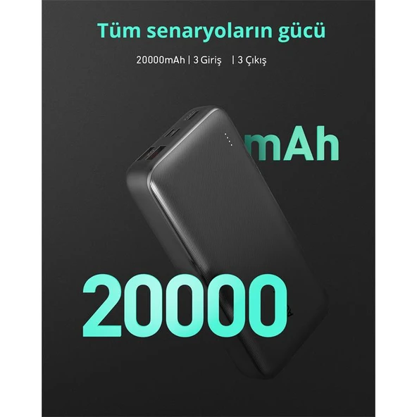 AUKEY PB-N74S-BK 22.5W 20000 MAH PD QC 3.0 POWERBANK - 3