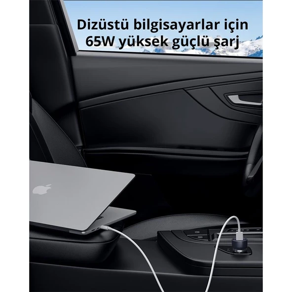 AUKEY CC-Y23-BK 65W IKI TYPE-C PD ARAÇ SARJ CIHAZI - 2
