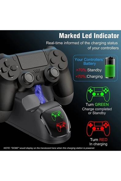 ASFAL Ps4 Göstergeli Ikili Şarj Standı Şarj Istasyonu Charging Station - 3
