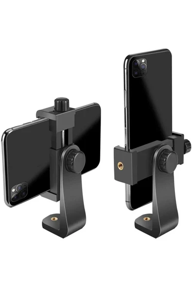 ASFAL Tripod ve Monopod İçin Telefon Bağlantı Aparatı Cep Telefonu Klipsi Tutucu Yatay ve Dikey Kullanılır - 2