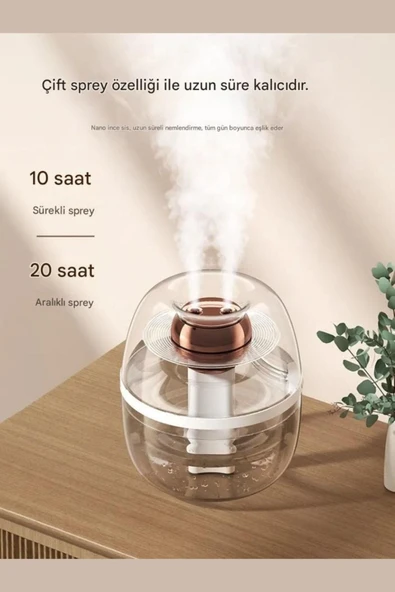 ASFAL İkili Hava Nemlendirici 3L Kapasite Gece Lambası Aroma Difüzör - 4