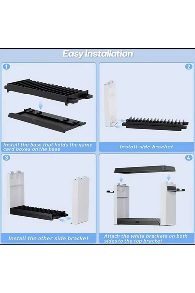 ASFAL Nintendo Switch Aksesuar Düzenleme Standı Nintendo Switch Oled Şarj Standı Kaset, Oyun Düzenleyici - 5