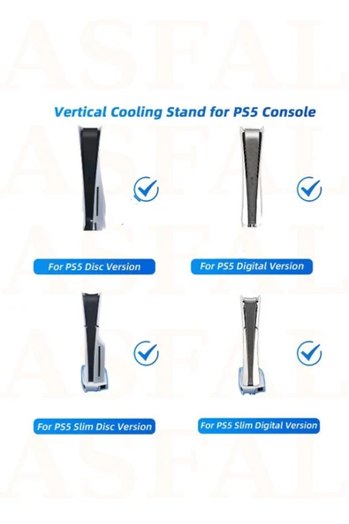 ASFAL PS5 için Şarj Ünitesi Soğutucu Organizatör Slim ve Tüm PS5 Modeller ile Uyumlu RGB Soğutma Sessiz - 4