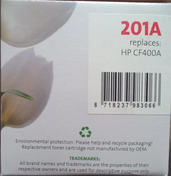 HP 201A CF400A SİYAH BLACK TONER MUADİL İTHAL ÜRÜN - Resim 2