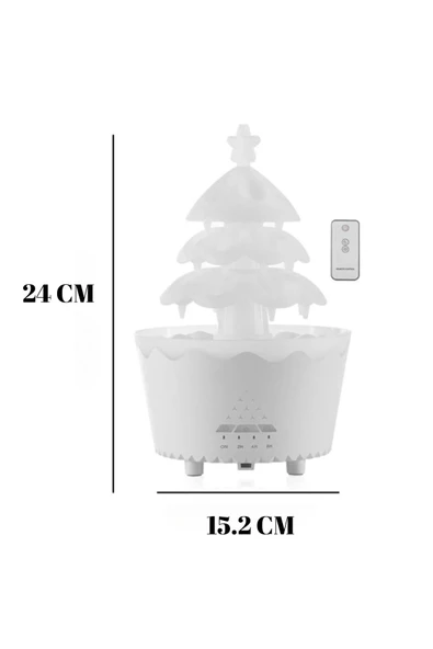 ASFAL Aroma Difüzör Hava Nemlendirici Kumandalı Gece Lambası Renkli Çam Ağacı Görünümlü 250ML Difüzör - 4