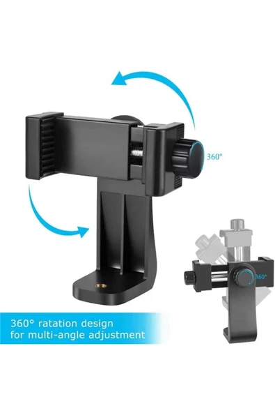 ASFAL Tripod ve Monopod İçin Telefon Bağlantı Aparatı Cep Telefonu Klipsi Tutucu Yatay ve Dikey Kullanılır - 8