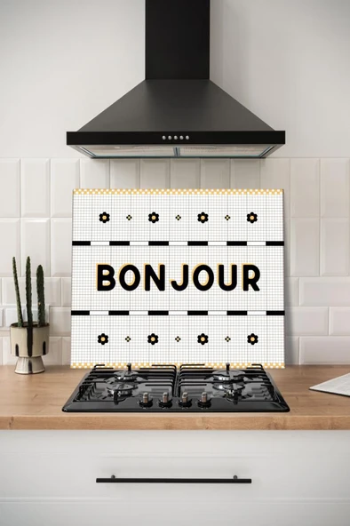 Flora Ocak Arkası Cam Koruyucu, Temperli Kırılmaya Dayanıklı Kesim Panosu 50x60 cm BONJOUR DESEN ürün görseli 1